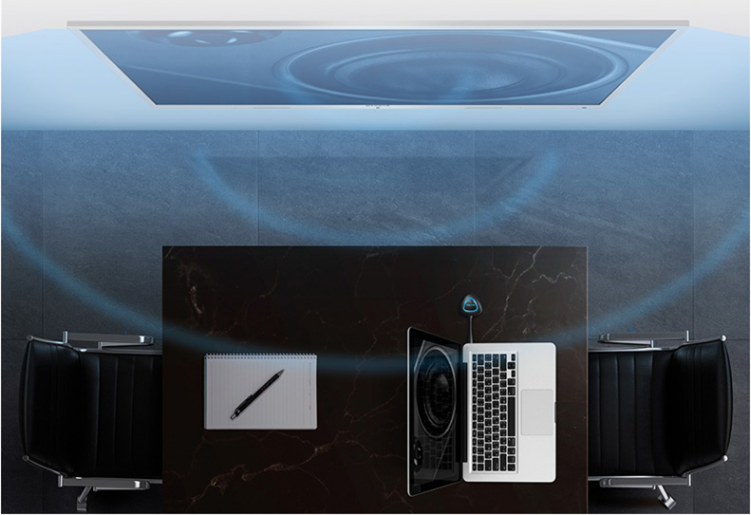 6颗高品质的扬声器，可满足100平米内会议室扩音需求