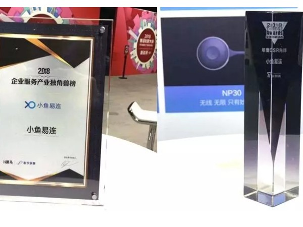一天两奖！ 小鱼易连获企业服务产业独角兽+年度CSR先锋